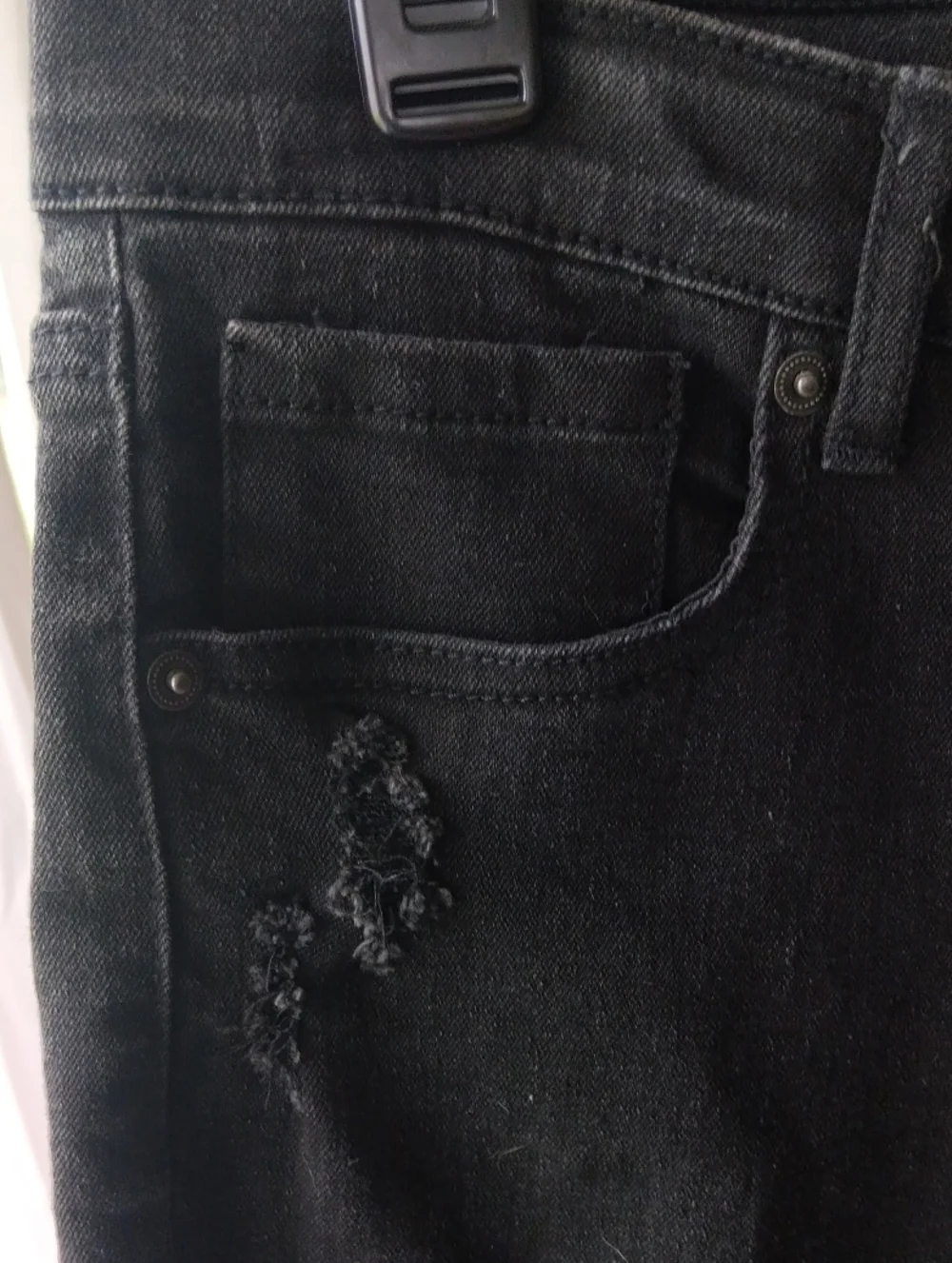 Colorful Planet Black Distressed Denim Bermuda Shorts Ladies Size 18